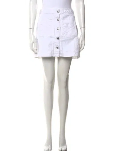 Pre-owned Veronica Beard Braided Accents Mini Skirt In White