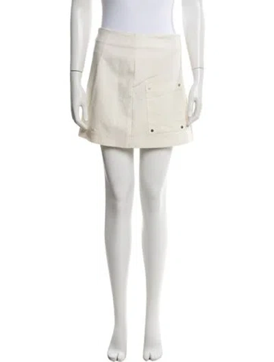 Pre-owned Veronica Beard Braided Accents Mini Skirt In White