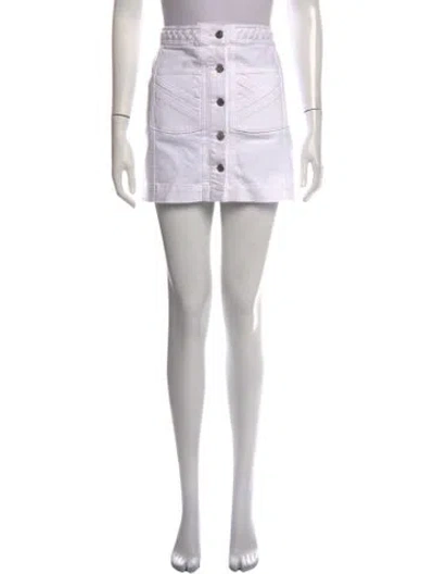 Pre-owned Veronica Beard Braided Accents Mini Skirt In White