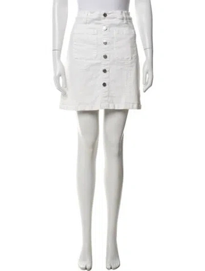 Pre-owned Veronica Beard Braided Accents Mini Skirt In White