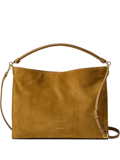 Veronica Beard Braided Handle Shoulder Bag In Brown