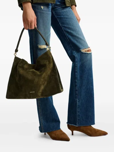 Veronica Beard Braided Handle Shoulder Bag In Green