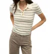 Veronica Beard Brandt Cashmere Polo In Ivory/heather Grey In Neutral