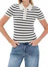 Veronica Beard Brandt Cashmere Polo In Ivory/navy