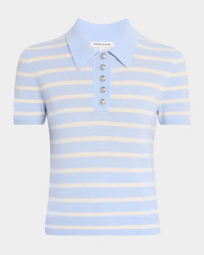 VERONICA BEARD BRANDT CASHMERE POLO TOP
