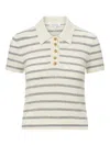 Veronica Beard Brandt Cashmere Polo In Ivory/heather Grey In Neutrals