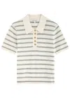 Veronica Beard Brandt Cashmere Polo In Ivory/heather Grey In Cream