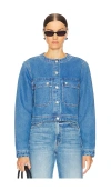 Veronica Beard Brandy Tailored Denim Jacket In Bright Serendipity