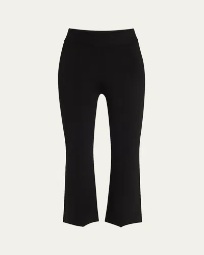 Veronica Beard Bray Knit Cropped Pants In Black