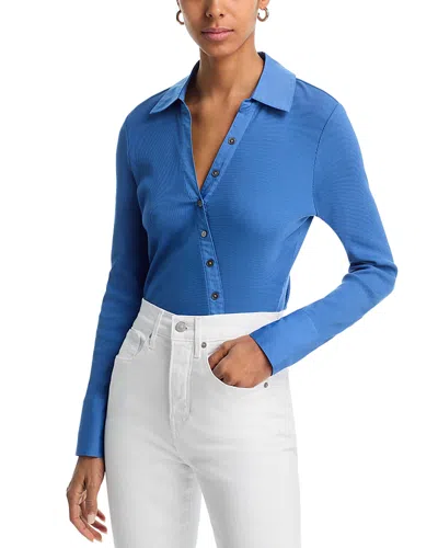 Veronica Beard Brenner Angled Shirt In Blue