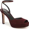 Veronica Beard Brianne Ankle Strap Platform Sandal In Burgundy