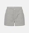 Veronica Beard Brighton Striped Shorts In Gray