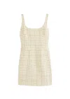 Veronica Beard Brigitte Metallic-check Cotton-blend Mini Dress