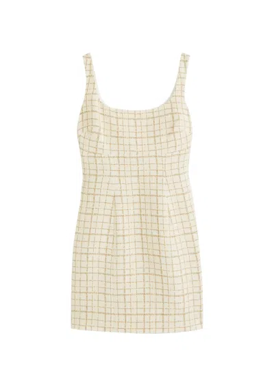 Veronica Beard Brigitte Metallic-check Cotton-blend Mini Dress