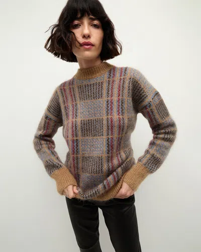 Veronica Beard Bristol Plaid Sweater In Russet Multi