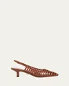 Veronica Beard Britte Kitten Heel Slingback Pump In Whiskey Brown Leather