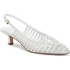 Veronica Beard Britte Caged Leather Kitten Pumps In Coconut