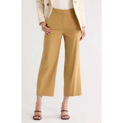 Veronica Beard Brixton Linen Blend Pants In Brown