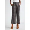 Veronica Beard Brixton Plaid Wide Leg Ankle Pants In Ink Multi