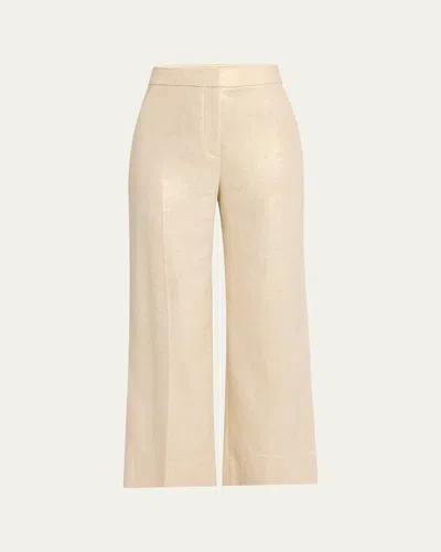 Veronica Beard Brixton Wide-leg Pants In Gold