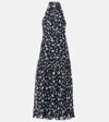 Veronica Beard Brock Floral Halter A-line Midi Dress In Multicoloured