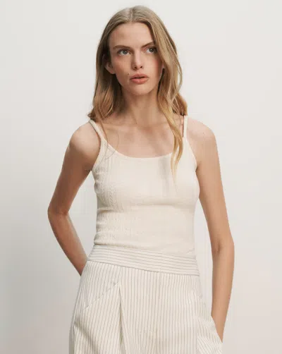 Veronica Beard Brodier Knit Tank Top In Sand