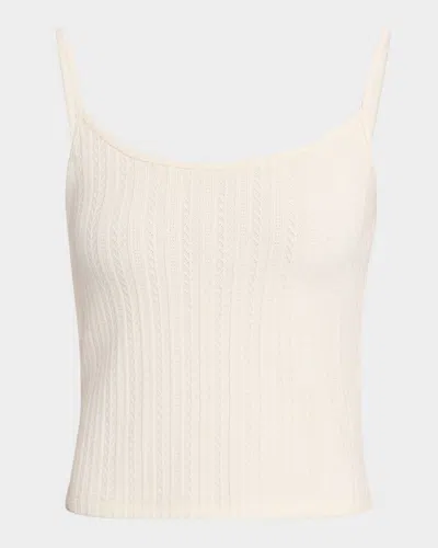 Veronica Beard Brodier Pointelle Tank Top In White