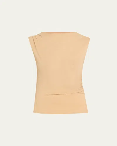 Veronica Beard Brody Sleeveless Tee In Stone Khaki