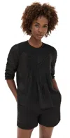 Veronica Beard Bryce Crocheted Lace-trimmed Ramie Top In Black
