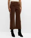 Veronica Beard Brynleigh Crop Stretch Cotton Corduroy Pants In Brown
