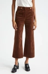 Veronica Beard Brynleigh Crop Stretch Cotton Corduroy Pants In Brown
