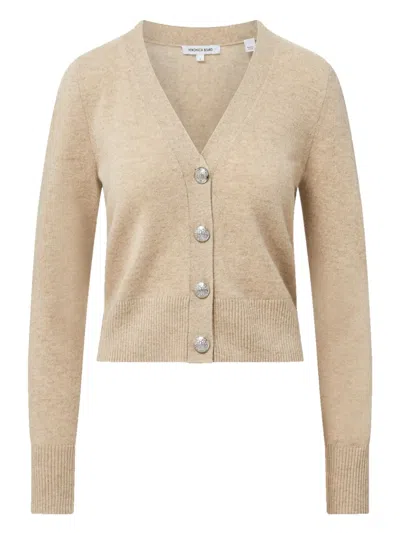 Veronica Beard Button-embellished Cashmere Cardigan In Neutral