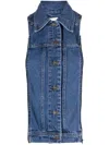 Veronica Beard Button-front Denim Vest In Blue