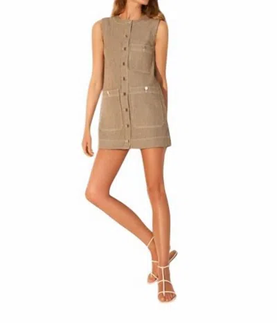 Veronica Beard Button Front Mini Dress In Cedar Stripe