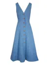 Veronica Beard Button-front Sleeveless Dress In Blue
