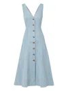Veronica Beard Button-front Sleeveless Midi Dress In Blue