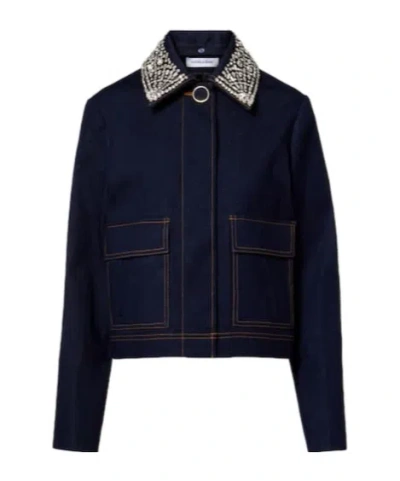 Veronica Beard Button-down Denim Jacket In Black