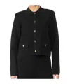Veronica Beard Buttoned Cropped Jacket In Black