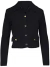 Veronica Beard Buttoned Cropped Jacket In Schwarz
