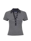 Veronica Beard Button-fastening Striped-pattern T-shirt In Multi