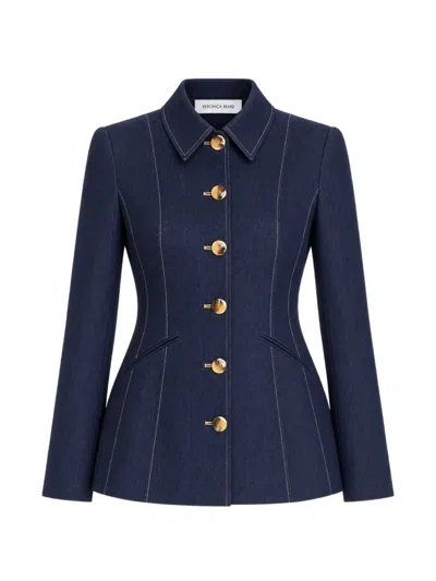 Veronica Beard Button-up Fitted Jacket In Blue