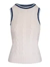 Veronica Beard Jerrel Cable-knit Tank Top