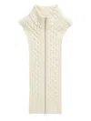 Veronica Beard Cable-knit Zip-front Top In Neutral