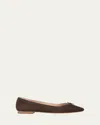 Veronica Beard Cailey Suede Ballerina Flats In Brown