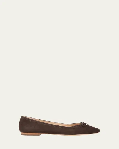 Veronica Beard Cailey Suede Ballerina Flats In Brown