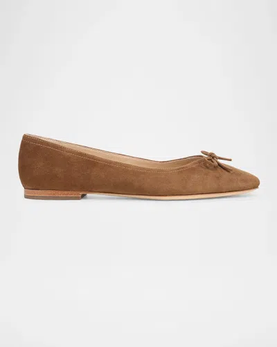Veronica Beard Cailey Suede Ballerina Flats In Brown