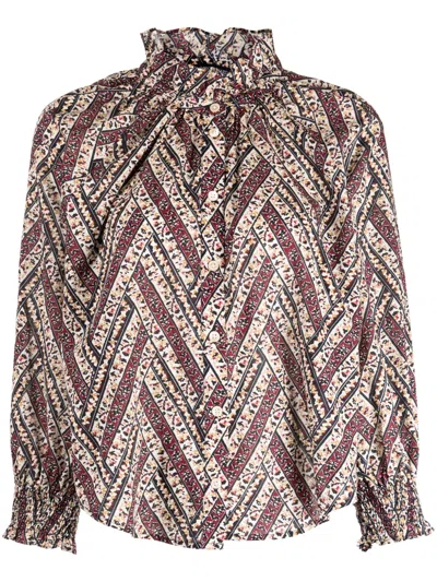 VERONICA BEARD CALISTO FLORAL-PRINT BLOUSE