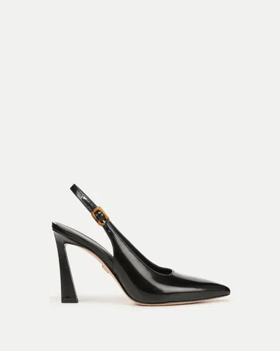 Veronica Beard Callie Leather Slingback Pump In Black Leather