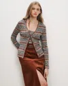 Veronica Beard Calliope Knit Cardigan In Rust Multi