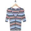 Veronica Beard Calliope Stripe Elbow Sleeve Cardigan